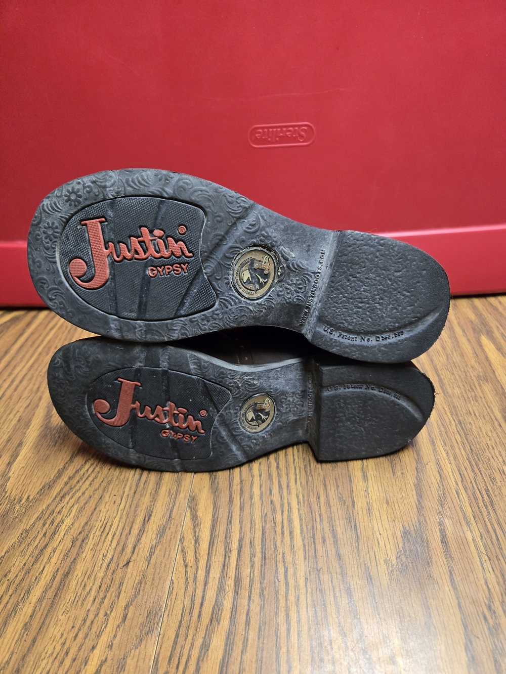 Justin Boots Brown Leather Cowgirl Boots - Picture 7 of 8